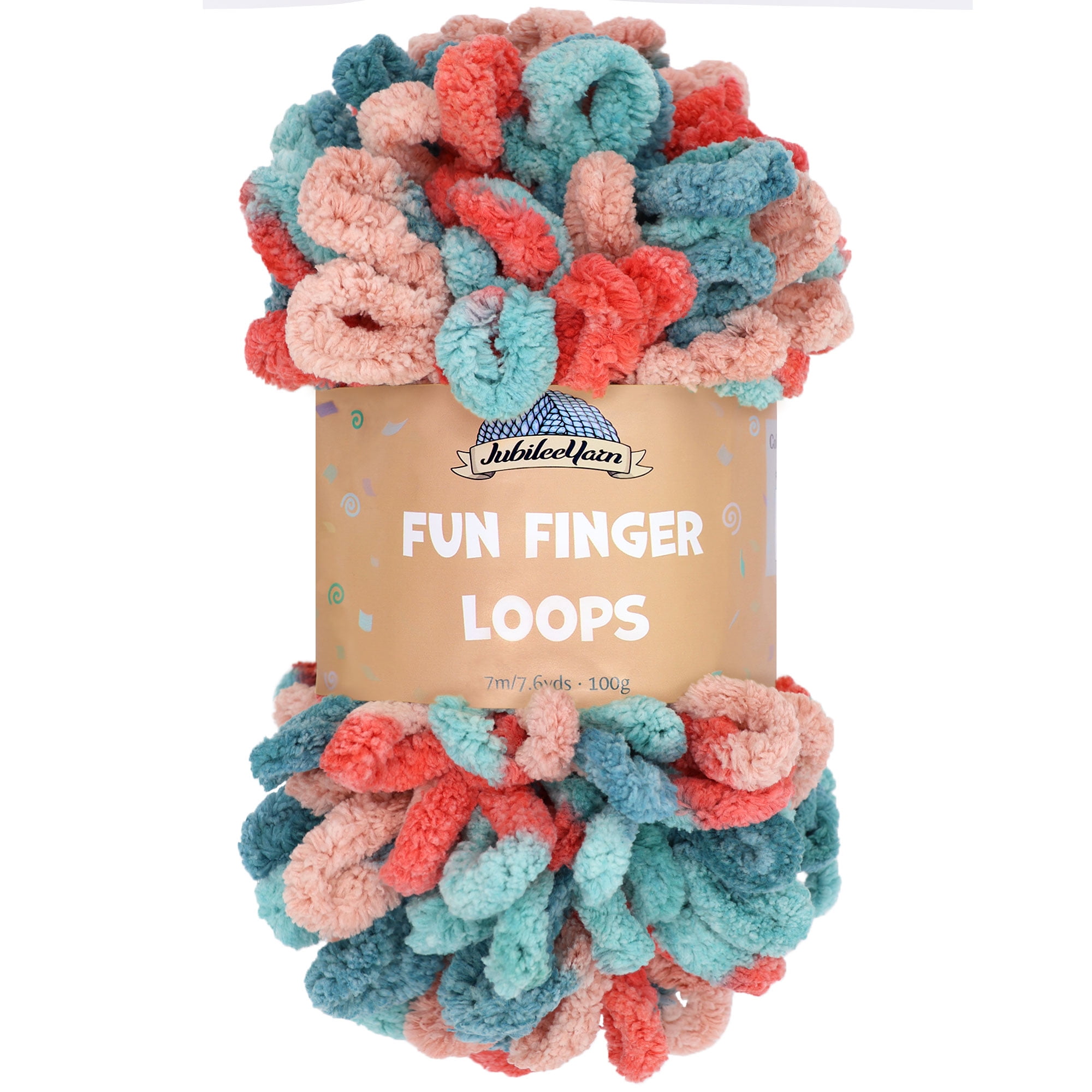 JubileeYarn Fun Finger Loops - Filato in poliestere Jumbo Weight Loop - 100 g/matassa - nero - 3 matasse