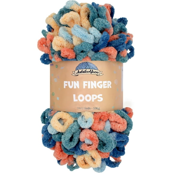 JubileeYarn Fun Finger Loops Yarn - 100g/Skein Jumbo Polyester - Nymphe - 1 Skein