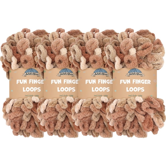 JubileeYarn Fun Finger Loops Yarn - 100g/Skein Jumbo Polyester - Asteria - 4 Skeins
