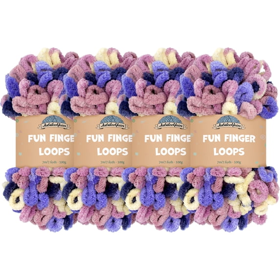 JubileeYarn Fun Finger Loops Yarn - 100g/Skein Jumbo Polyester - Boreas - 4 Skeins