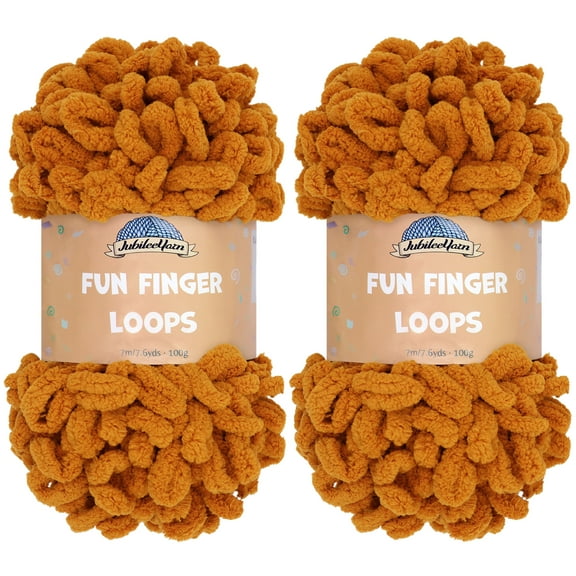 JubileeYarn Fun Finger Loops Yarn - 100g/Skein Jumbo Polyester - Chocolatier - 2 Skeins