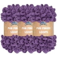 thumbnail image 1 of JubileeYarn Fun Finger Loops Yarn - 100g/Skein Jumbo Polyester - Grape Compote - 3 Skeins, 1 of 7