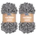 thumbnail image 1 of JubileeYarn Fun Finger Loops Yarn - 100g/Skein Jumbo Polyester - Grey - 2 Skeins, 1 of 6