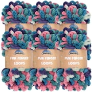JubileeYarn Fun Finger Loops Yarn - 100g/Skein Jumbo Polyester - Iynx - 6 Skeins