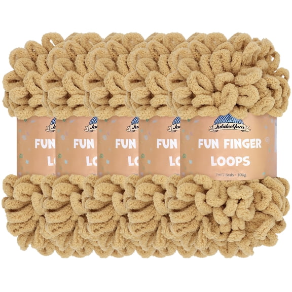 JubileeYarn Fun Finger Loops Yarn - 100g/Skein Jumbo Polyester - Lark - 5 Skeins