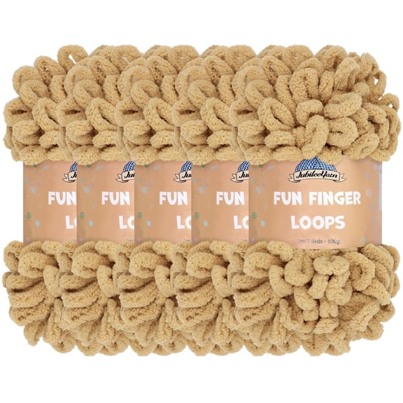 JubileeYarn Fun Finger Loops Yarn - 100g/Skein Jumbo Polyester - Lark - 5 Skeins