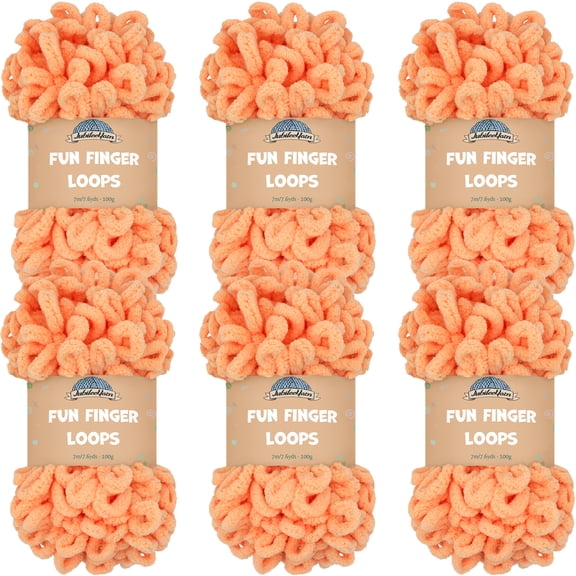 JubileeYarn Fun Finger Loops Yarn - 100g/Skein Jumbo Polyester - Nectar - 6 Skeins