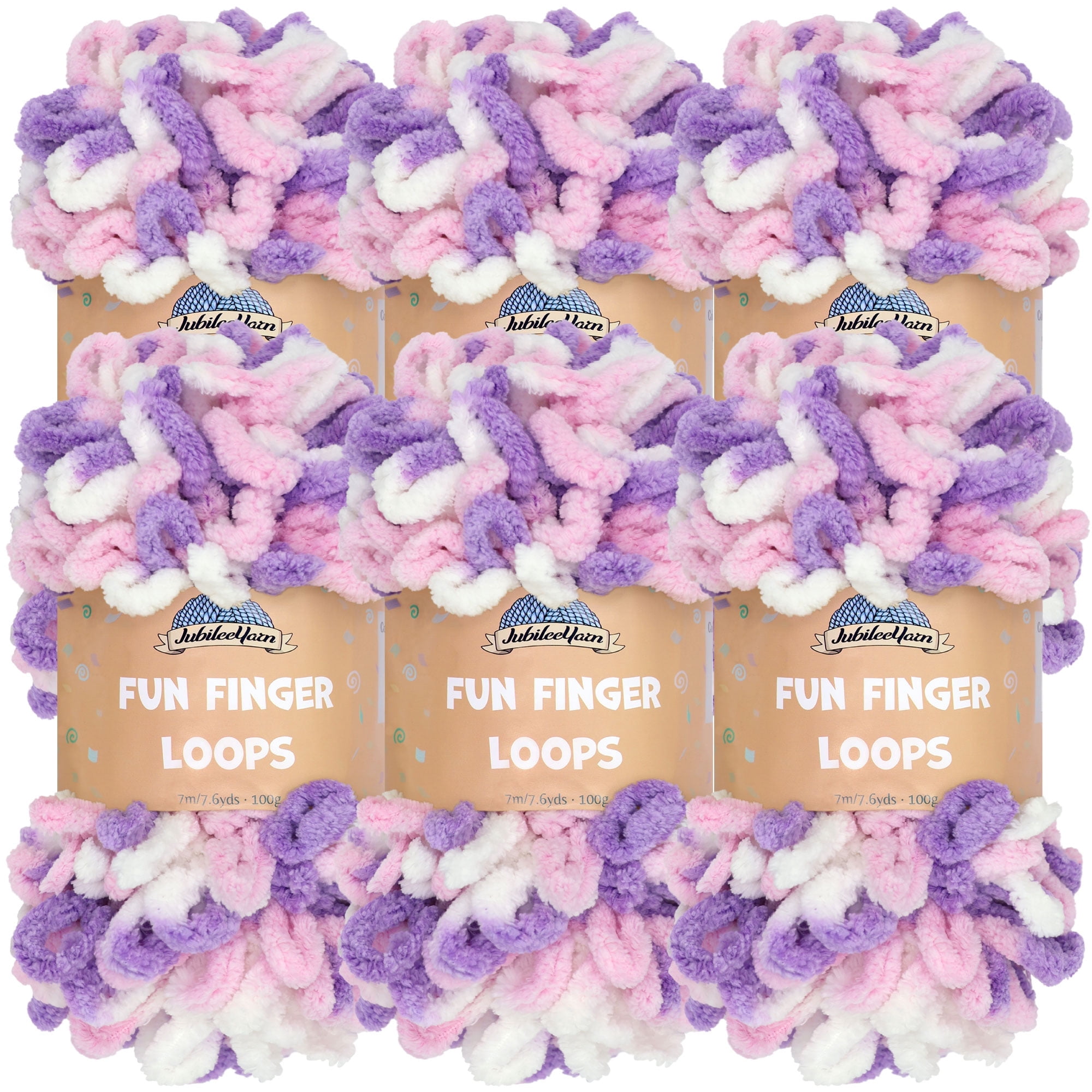 JubileeYarn Fun Finger Loops Yarn - 100g/Skein Jumbo Polyester - Purple ...