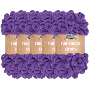 JubileeYarn Fun Finger Loops Yarn - 100g/Skein Jumbo Polyester - Ultra Violet - 5 Skeins