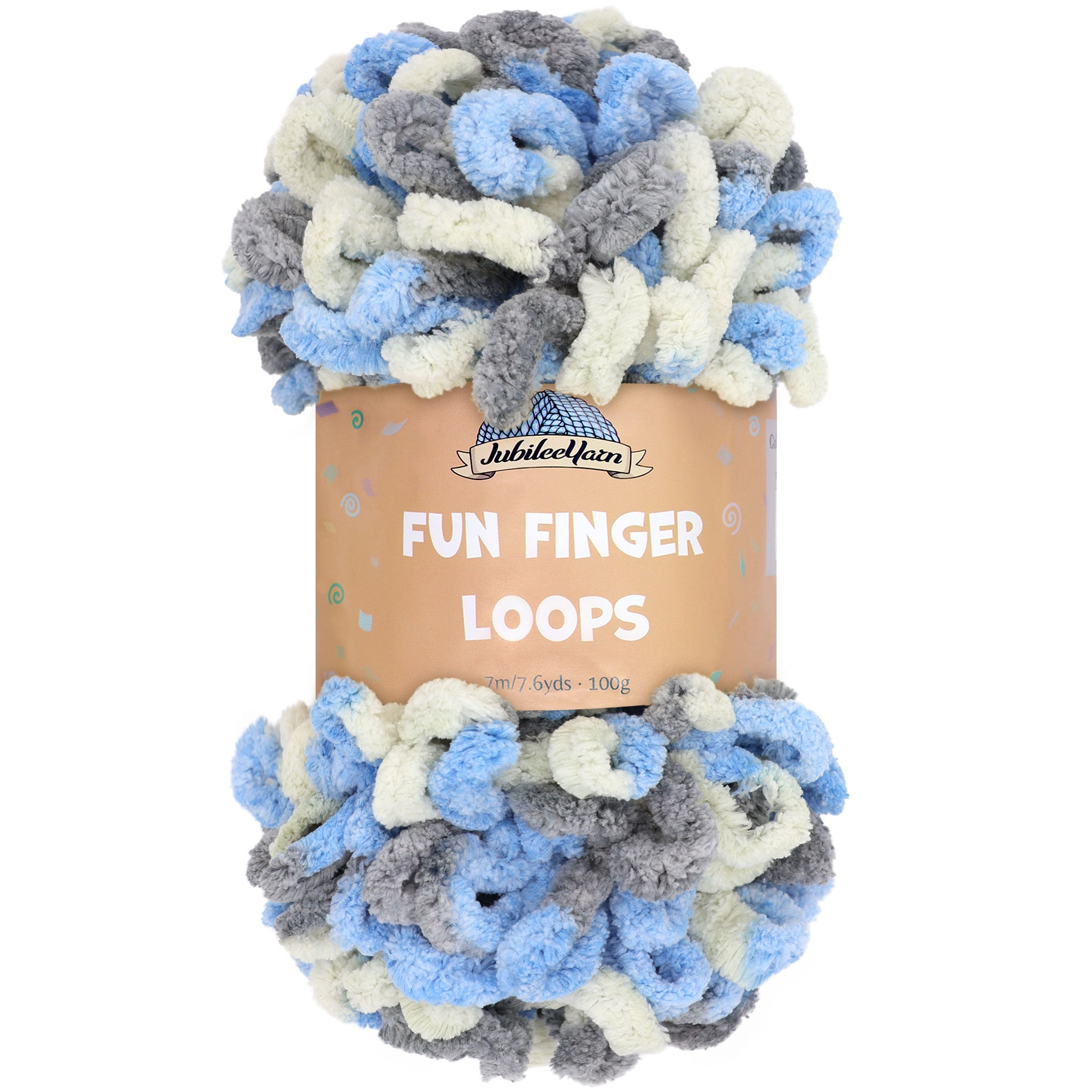 JubileeYarn Fun Finger Loops Garen - Polyester Jumbo Gewicht Loop Garen - 100g/Skein - Hera - 3 strengen