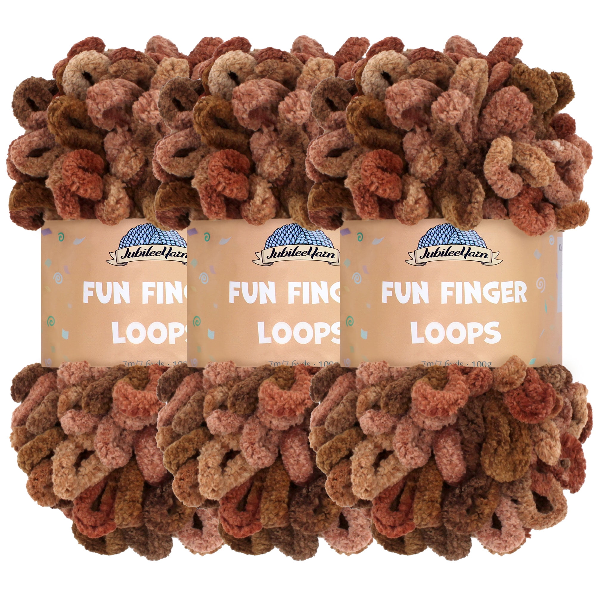 JubileeYarn Fun Finger Loops Yarn - Jumbo Polyester - 100g/Skein - Gaia ...