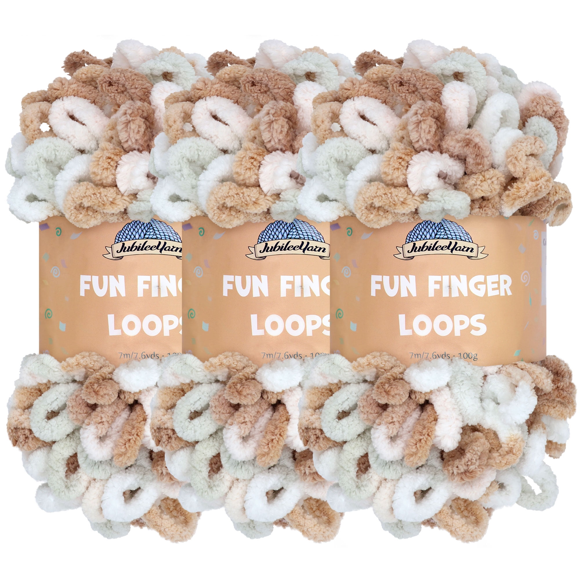 JubileeYarn Fun Finger Loops Yarn - Jumbo Polyester - 100g/Skein ...