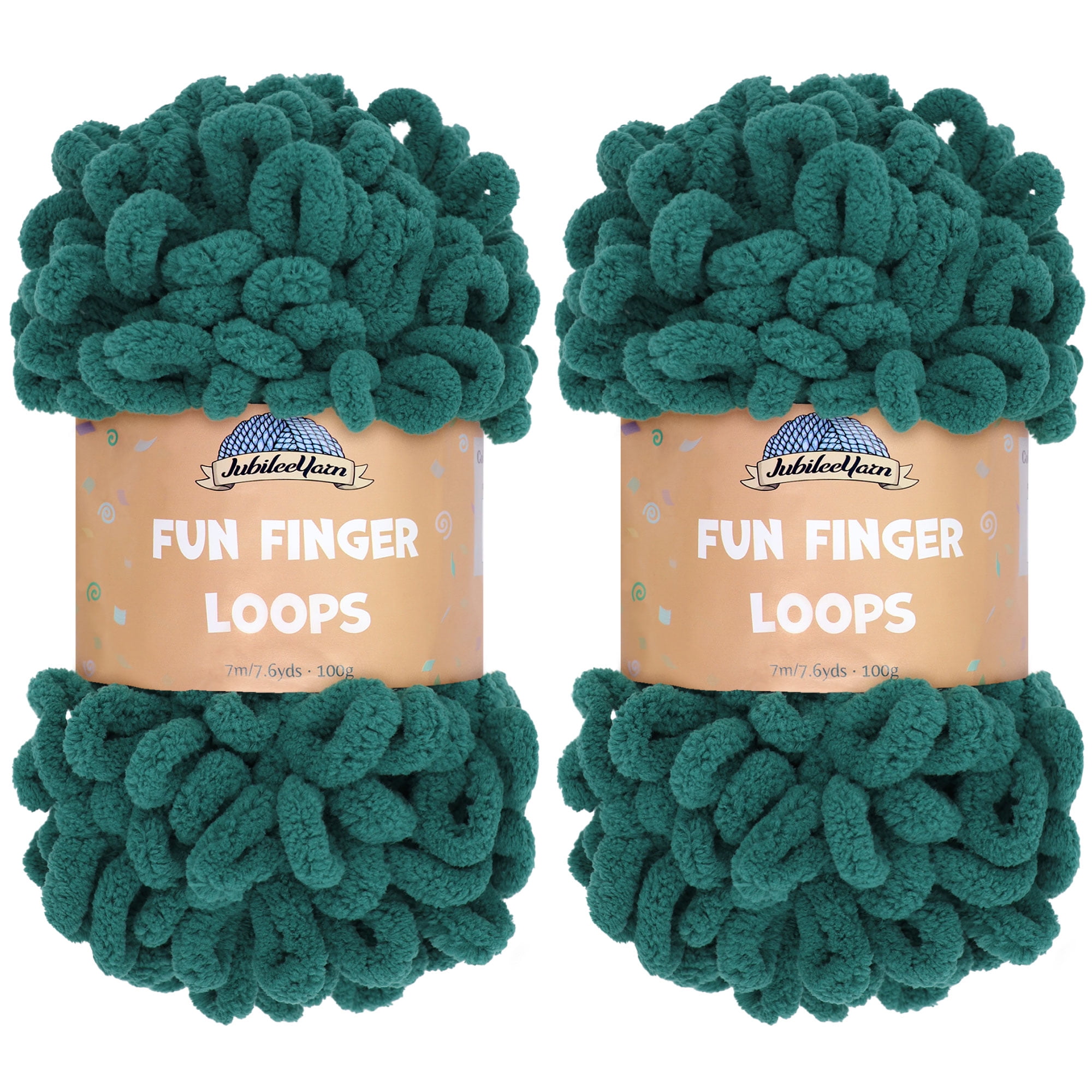 JubileeYarn Fun Finger Loops Yarn - 100% Polyester, Jumbo JubileeYarn Fun Finger Loops Yarn - 100% Polyester, Jumbo