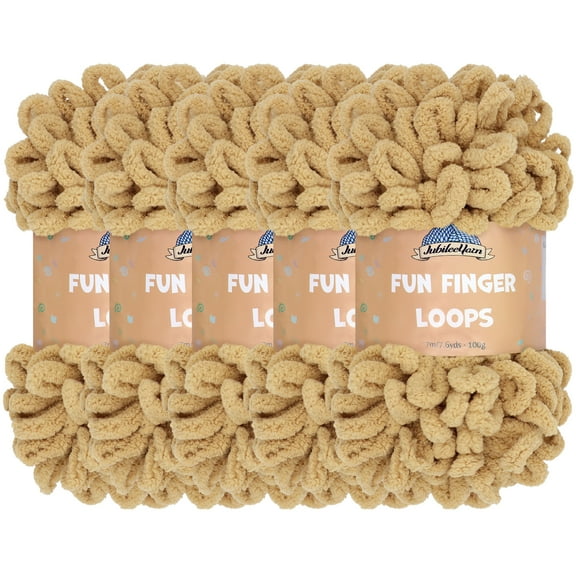 JubileeYarn Fun Finger Loops Yarn - Jumbo Polyester - 100g/Skein - Lark - 5 Skeins