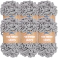 thumbnail image 1 of JubileeYarn Fun Finger Loops Yarn - Jumbo Polyester - 100g/Skein - Light Grey - 6 Skeins, 1 of 6