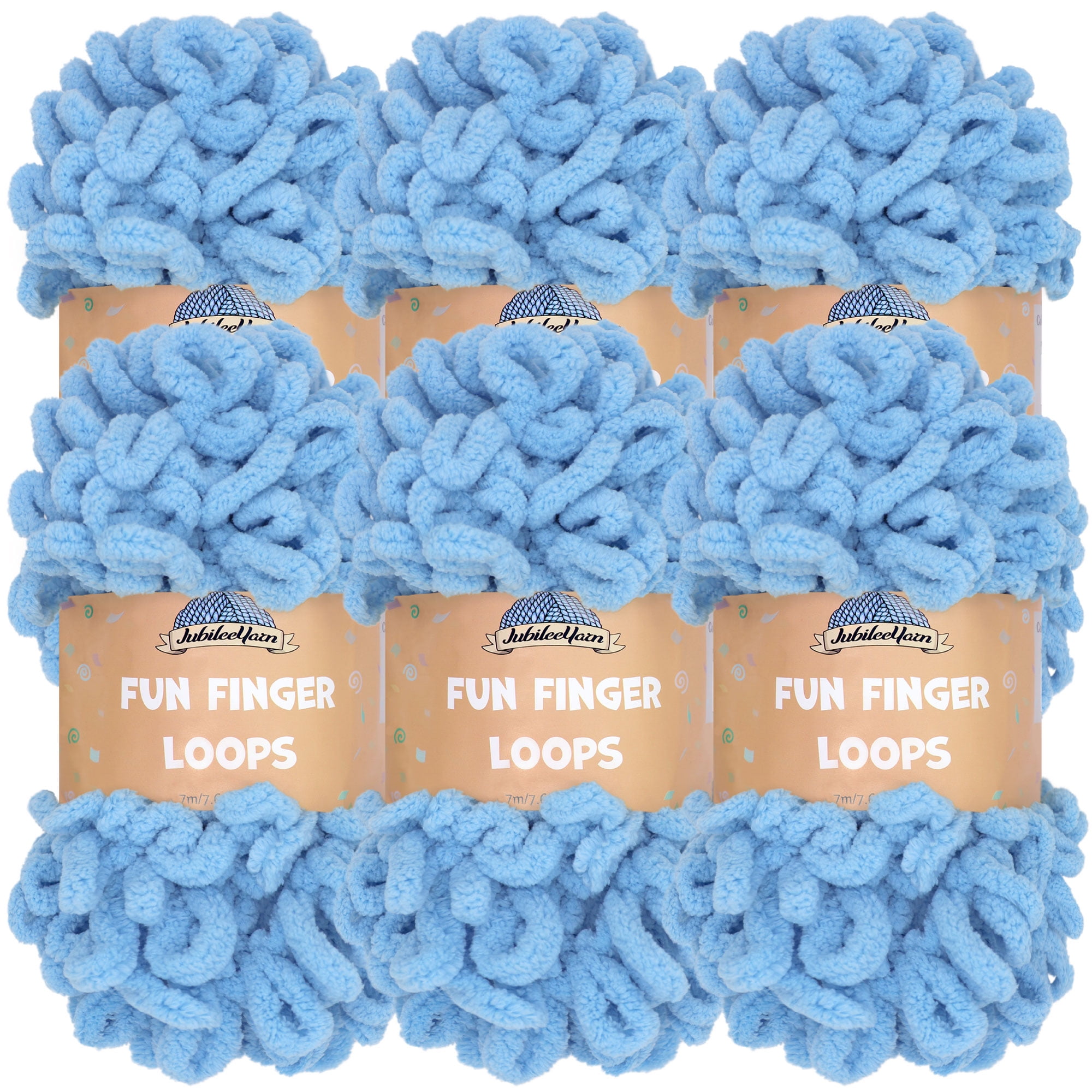 JubileeYarn Fun Finger Loops Yarn - Jumbo Polyester - 100g/Skein ...