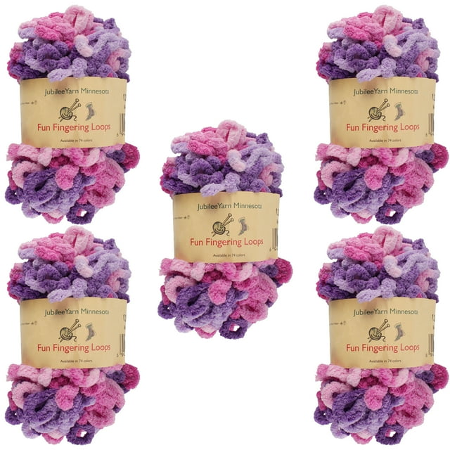 JubileeYarn Fun Finger Loops Yarn Polyester Jumbo Loop Yarn 100g