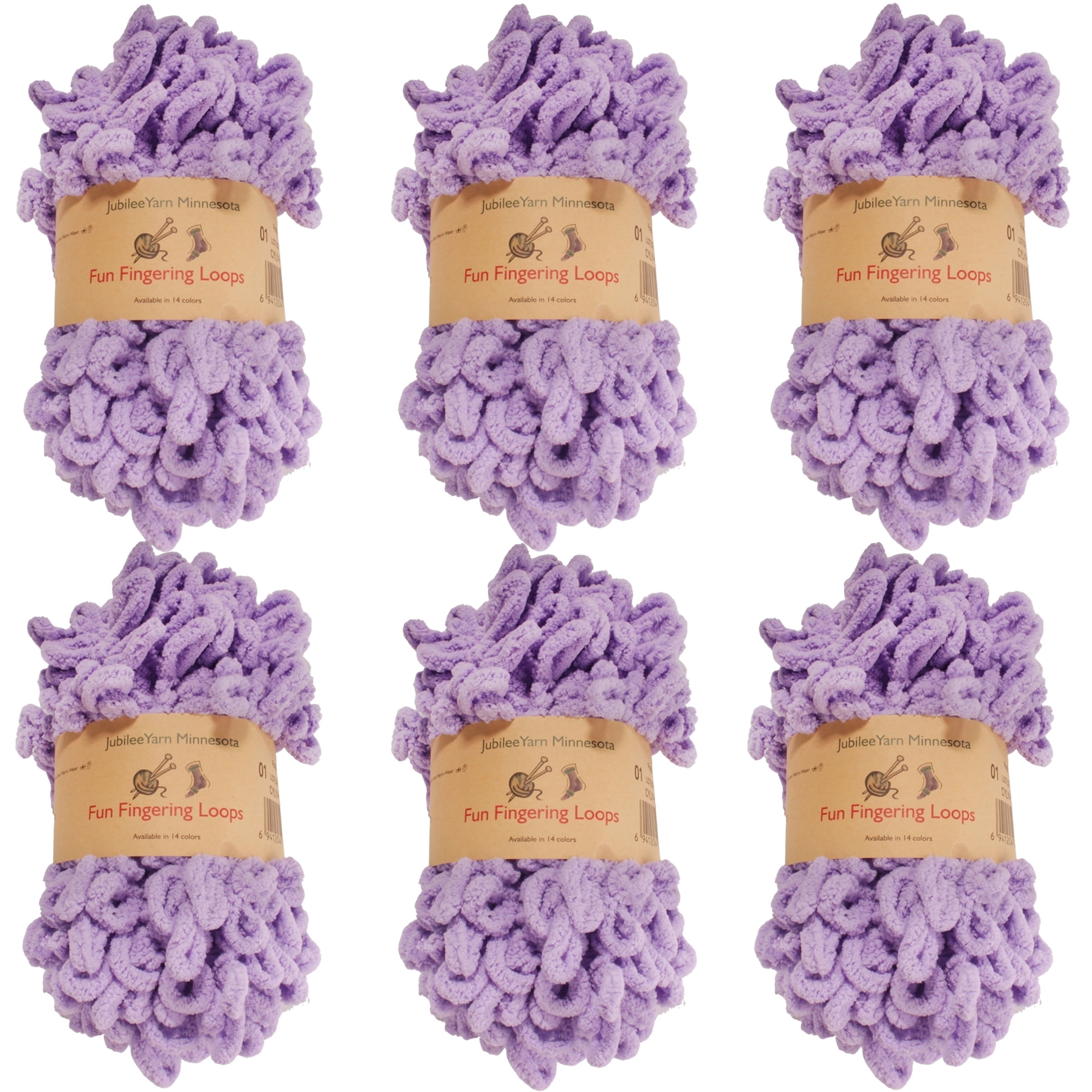 JubileeYarn Fun Finger Loops Yarn - Jumbo Polyester - 100g/Skein - Purple -  2 Skeins