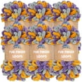 thumbnail image 1 of JubileeYarn Fun Finger Loops Yarn - Jumbo Polyester - 100g/Skein - Purple Grey Yellow - 6 Skeins, 1 of 6