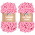 thumbnail image 1 of JubileeYarn Fun Finger Loops Yarn - Jumbo Polyester - 100g/Skein - Tickled Pink - 2 Skeins, 1 of 6
