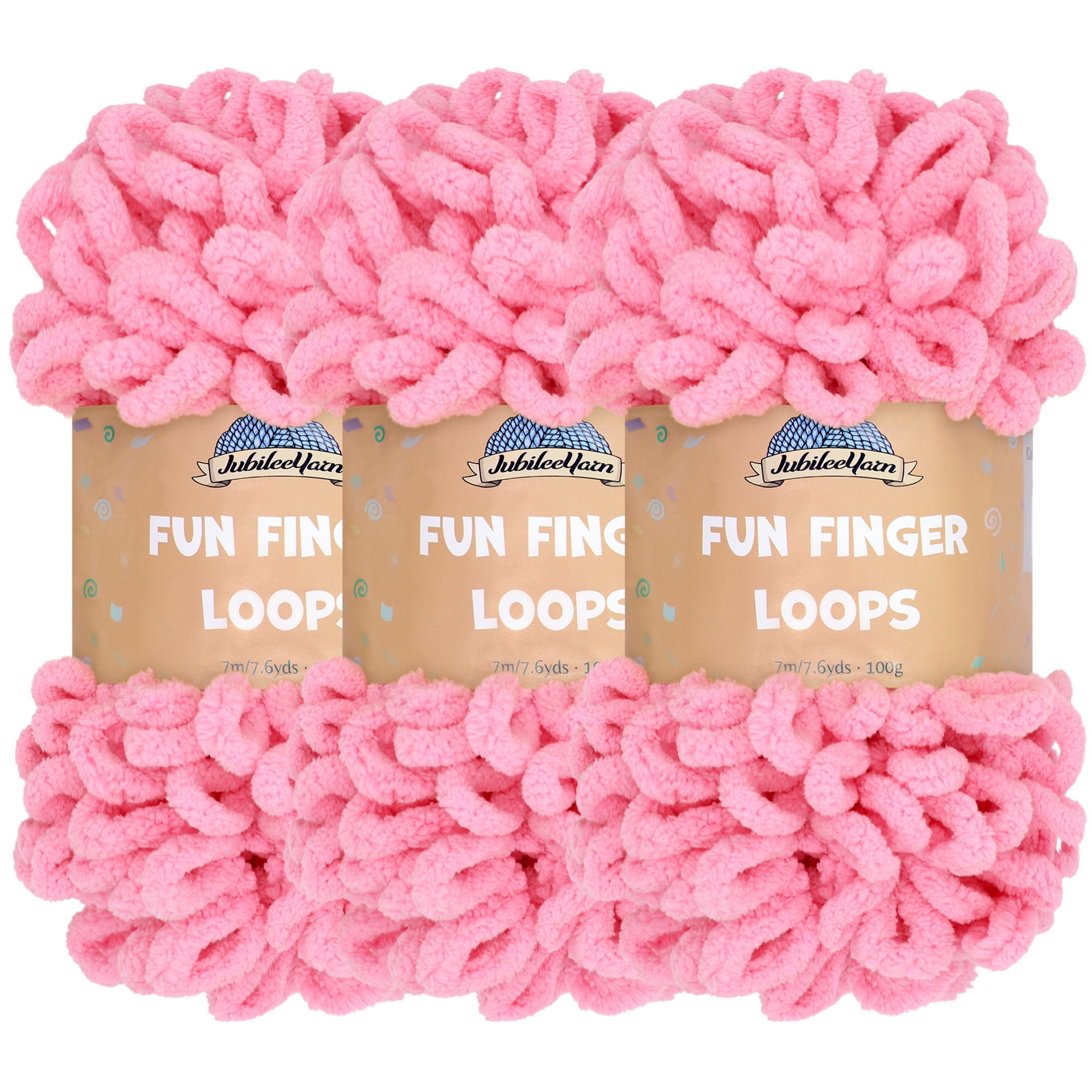 JubileeYarn Fun Finger Loops Yarn - Jumbo Polyester - 100g/Skein ...