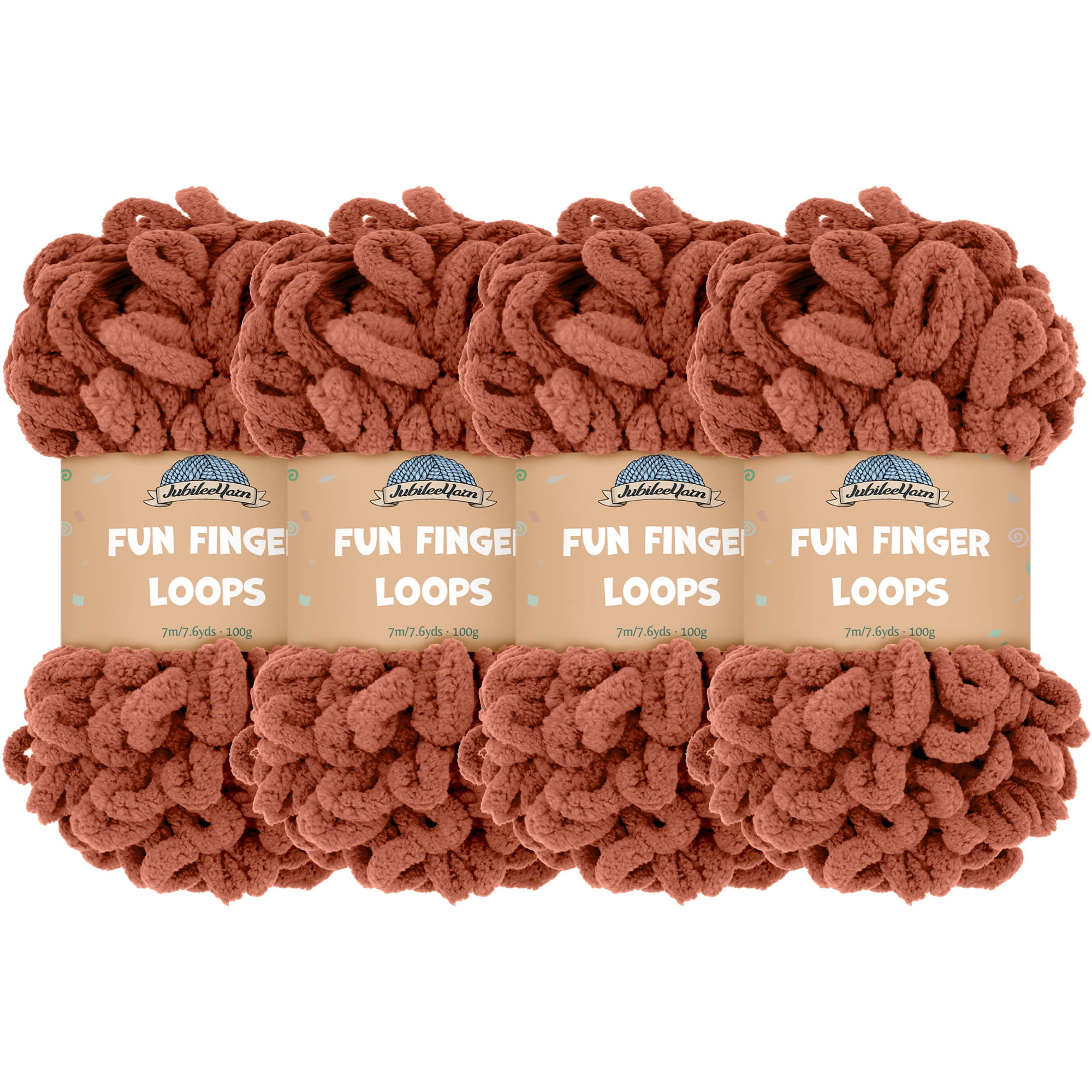 JubileeYarn Fun Finger Loops Yarn - Jumbo Polyester - 100g/Skein ...
