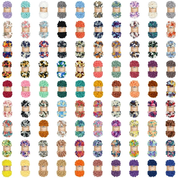 Jubileeyarn Fun Finger Polyester Jumbo Loops Yarn - 7 Meters long 0.5 inch thick - 100g/Skein - Variety Pack - 3 Skeins