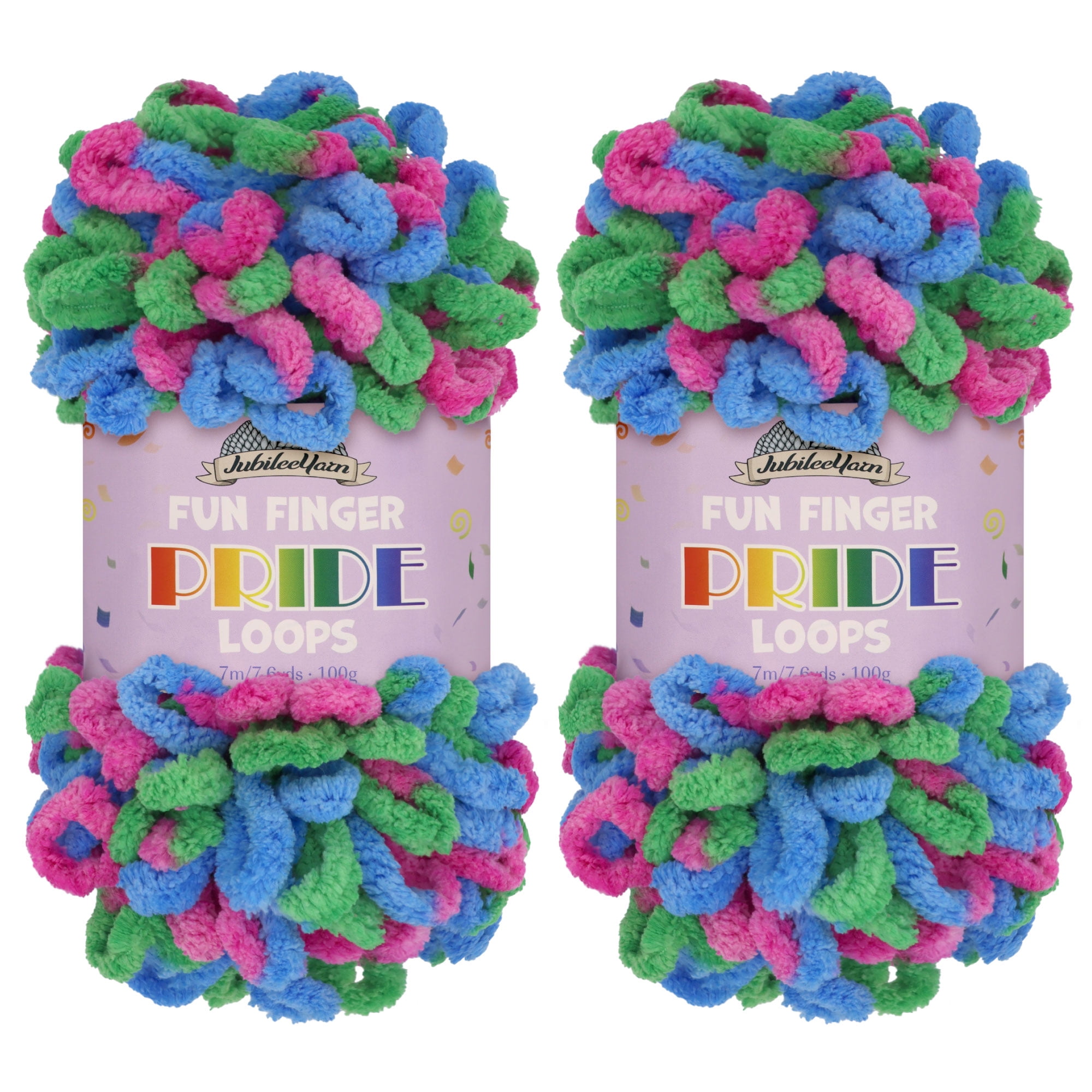 JubileeYarn Fun Finger Pride Loops Yarn - Jumbo Loop Yarn - 100g/Skein ...