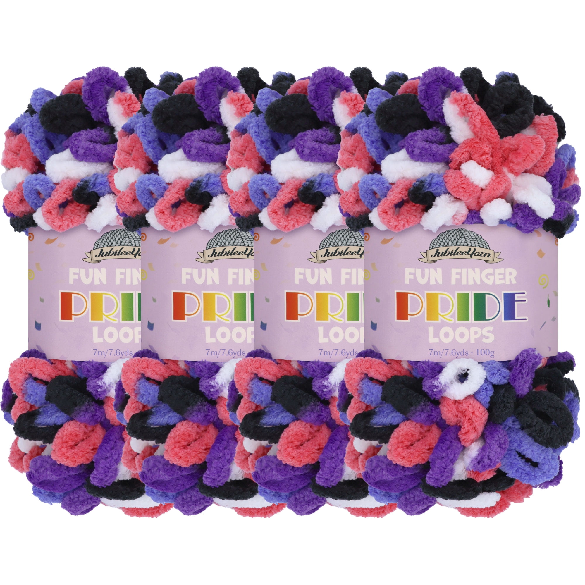 JubileeYarn Fun Finger Pride Loops Yarn - Jumbo Loop Yarn - 100g/Skein ...