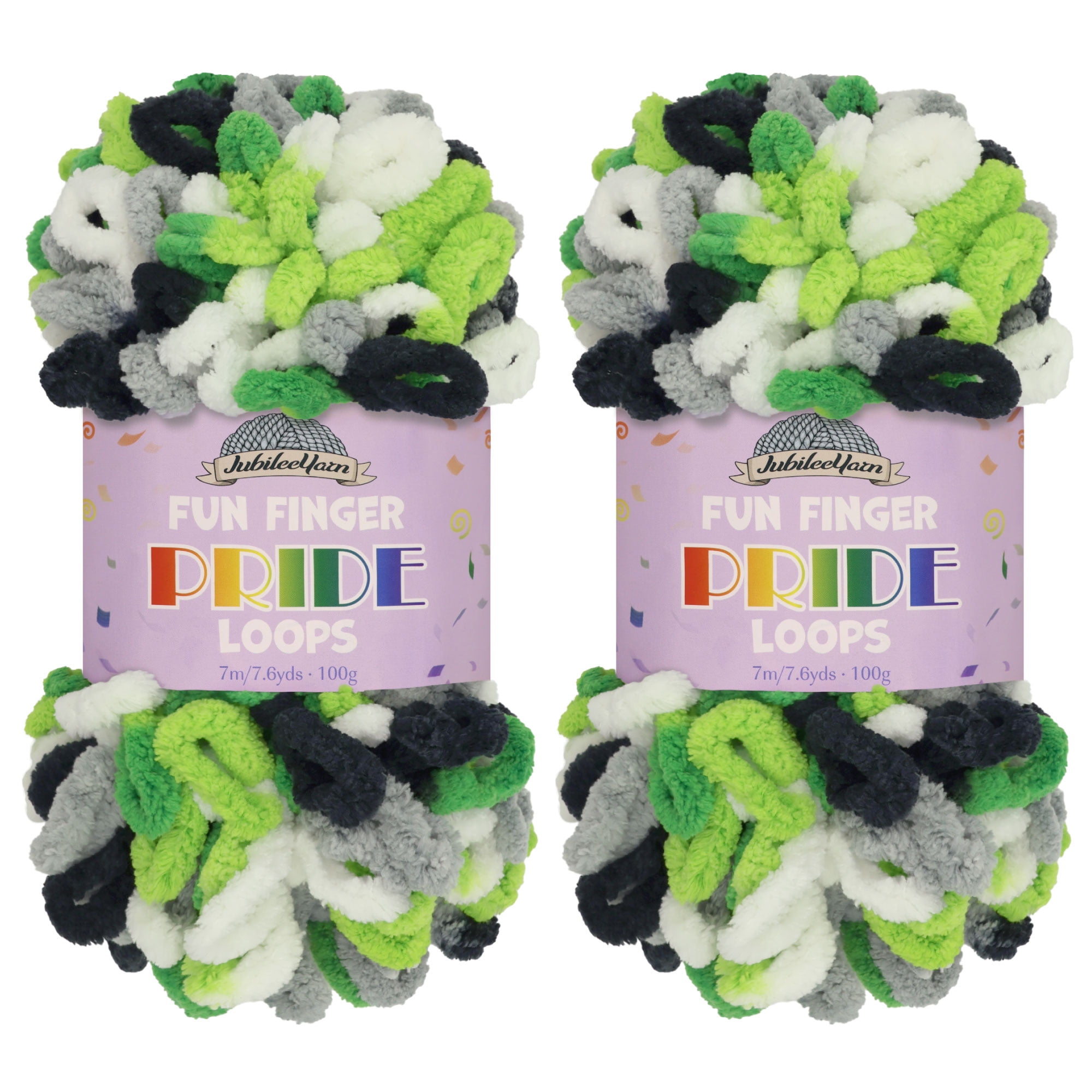JubileeYarn Fun Finger Pride Loops Yarn - Jumbo Loop Yarn - 100g/Skein ...