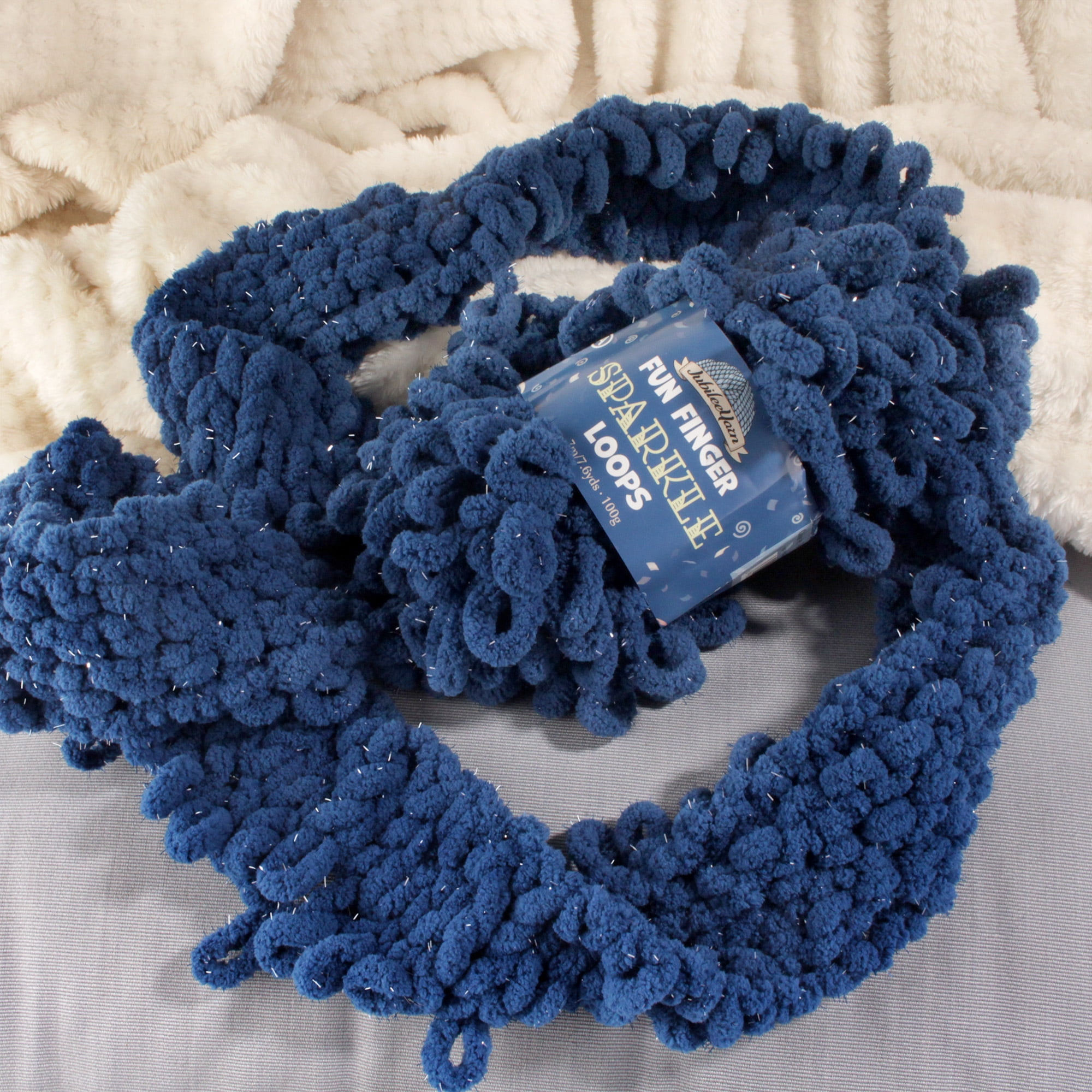 JubileeYarn Fun Finger Sparkle Loops Yarn - Polyester Jumbo Loop Yarn ...