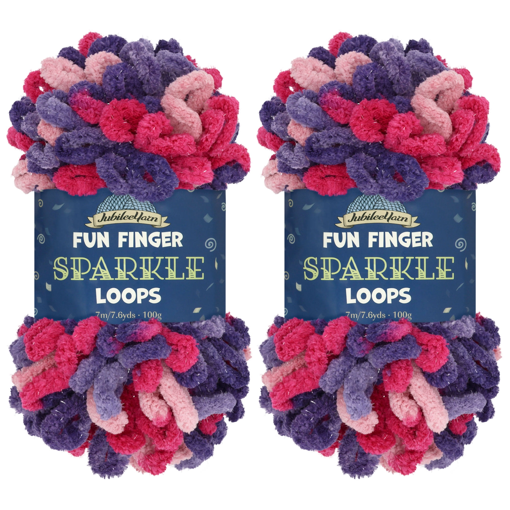 JubileeYarn Fun Finger Sparkle Loops Yarn - Polyester Jumbo Loop Yarn ...
