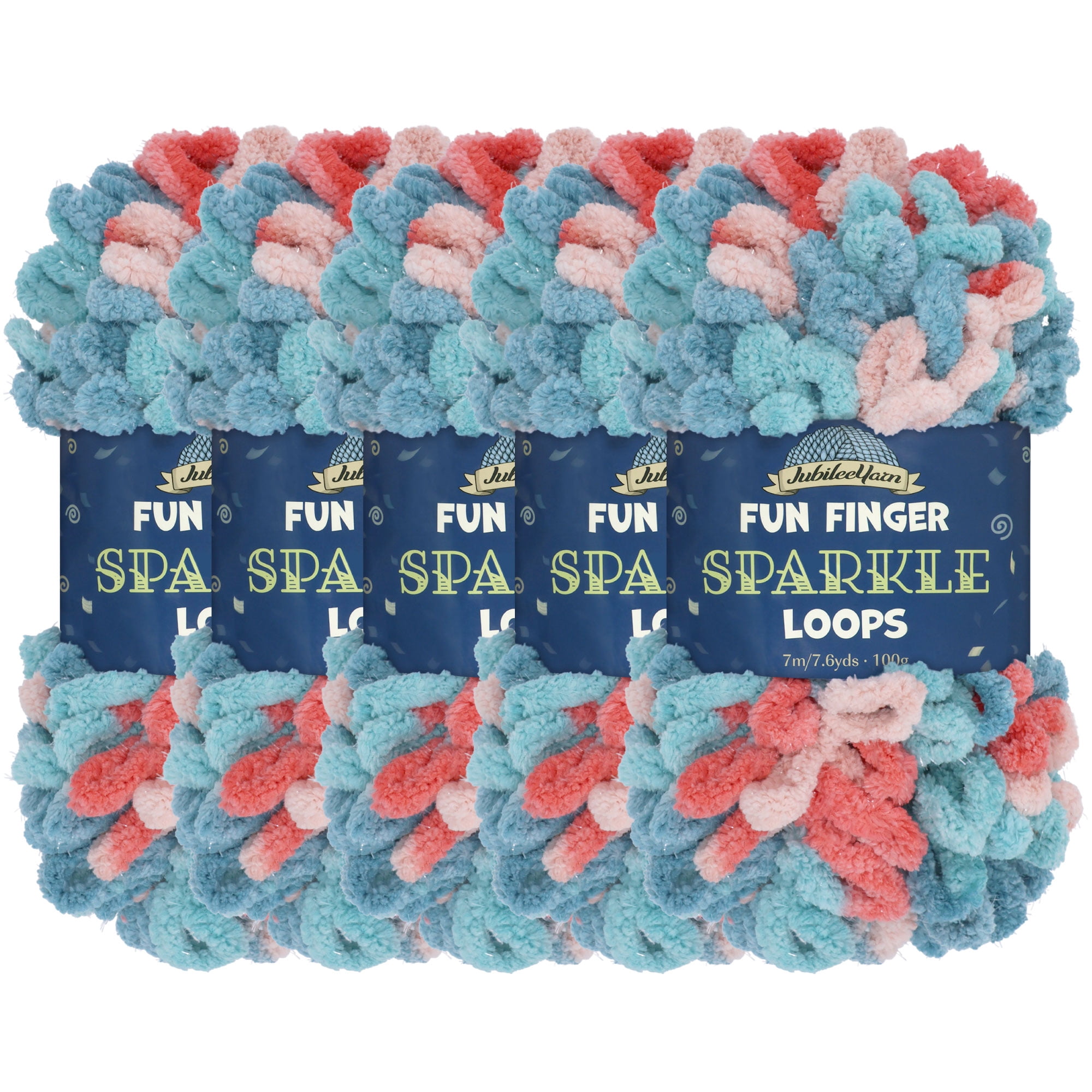 JubileeYarn Fun Finger Sparkle Loops Yarn - Polyester Jumbo Loop Yarn ...