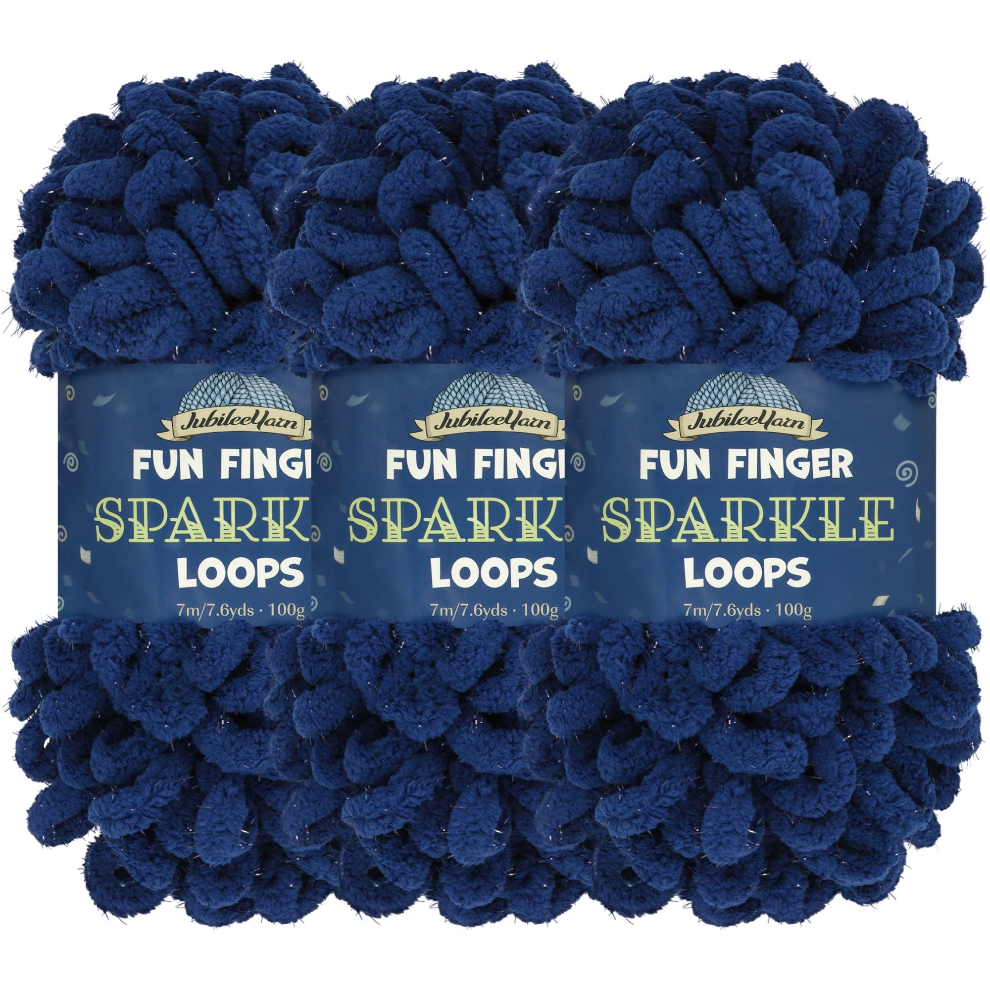 JubileeYarn Fun Finger Sparkle Loops Yarn - Polyester Jumbo Loop Yarn ...