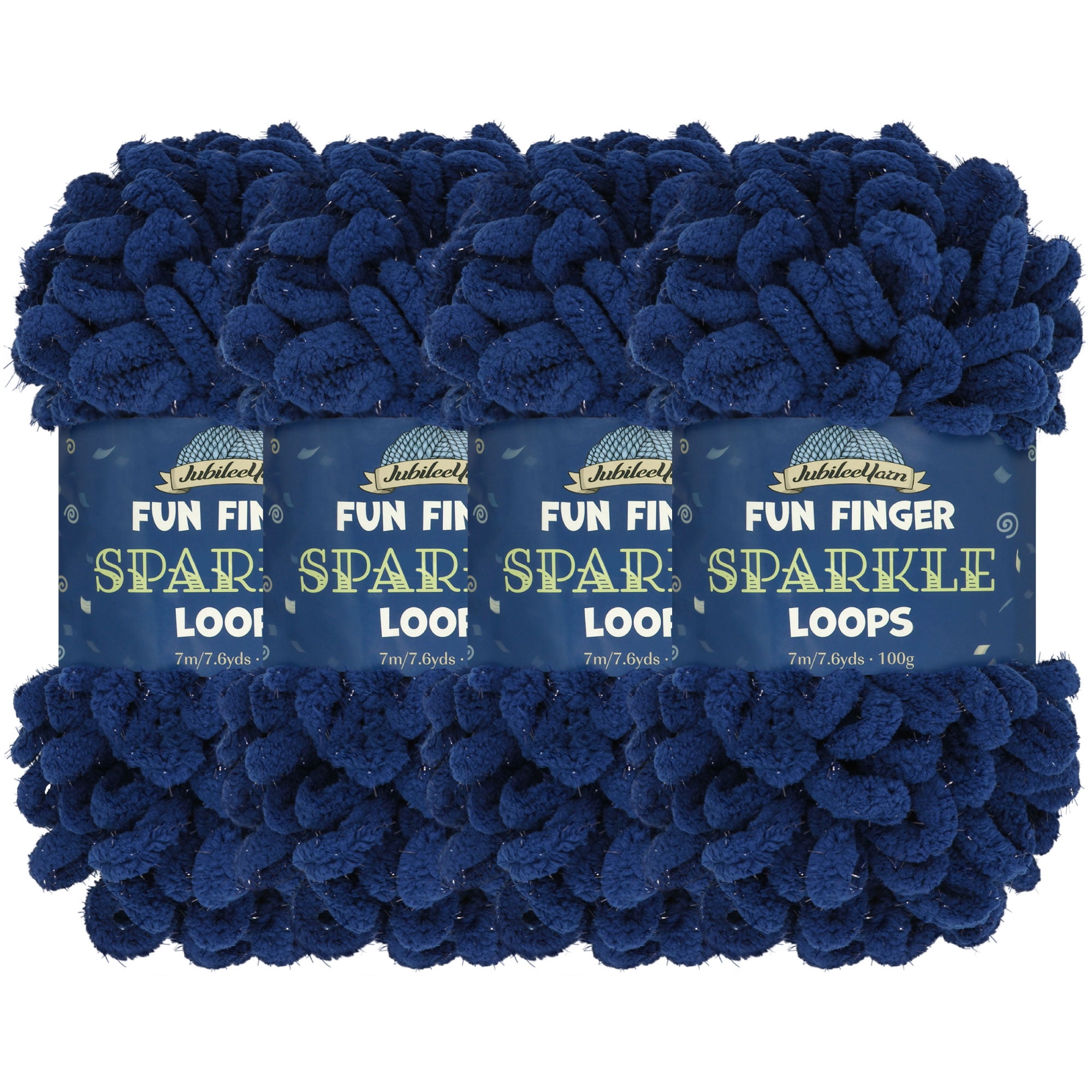 JubileeYarn Fun Finger Sparkle Loops Yarn - Polyester Jumbo Loop Yarn ...