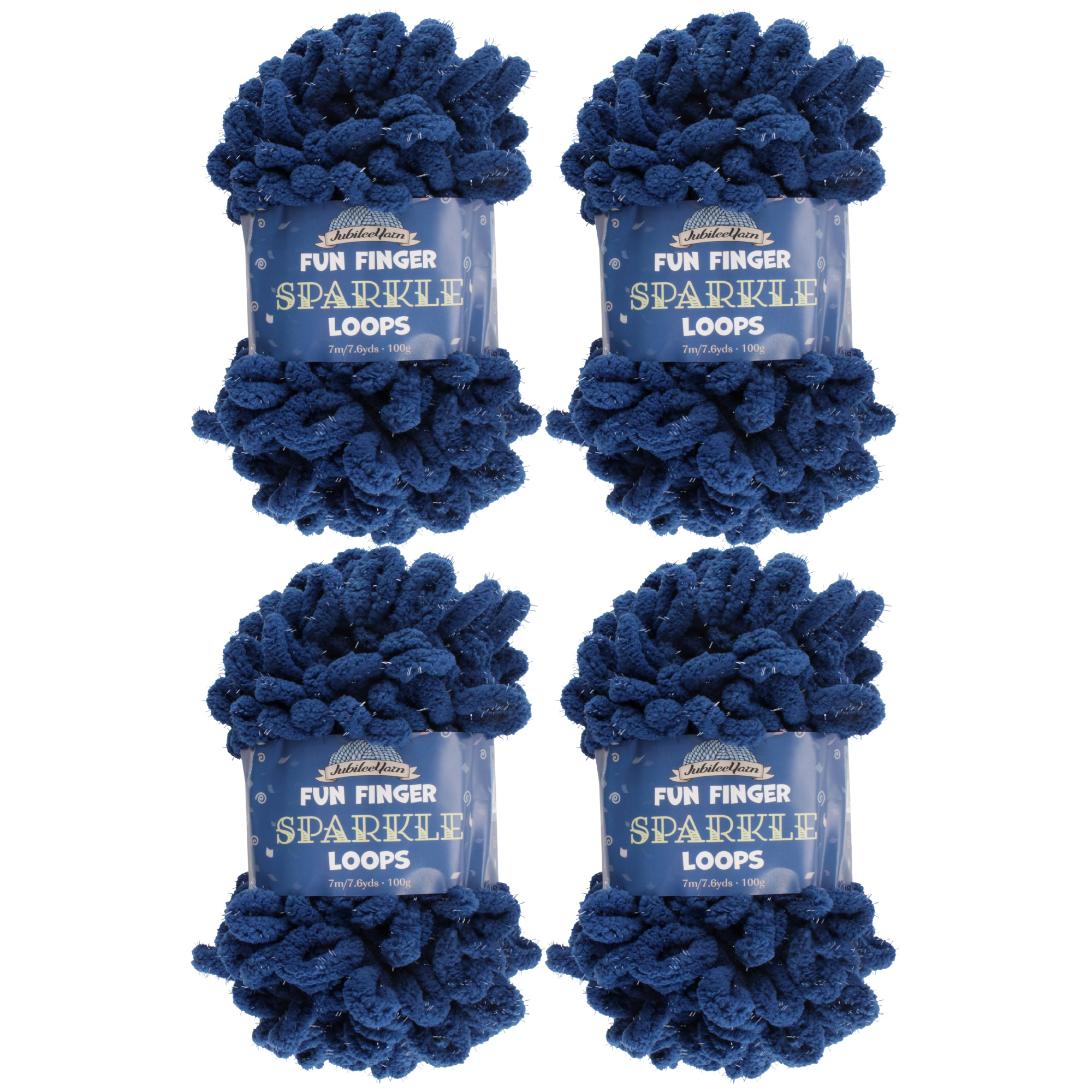 JubileeYarn Fun Finger Sparkle Loops Yarn Polyester Jumbo Loop Yarn