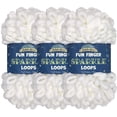 thumbnail image 1 of JubileeYarn Fun Finger Sparkle Loops Yarn - Polyester Jumbo Loop Yarn - 100g/Skein - White - 3 Skeins, 1 of 7
