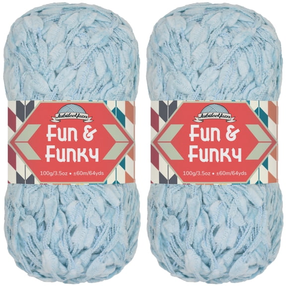 JubileeYarn Fun and Funky Yarn - Bamboo Chunky Weight - Cotton Candy Blue - 2 Skeins