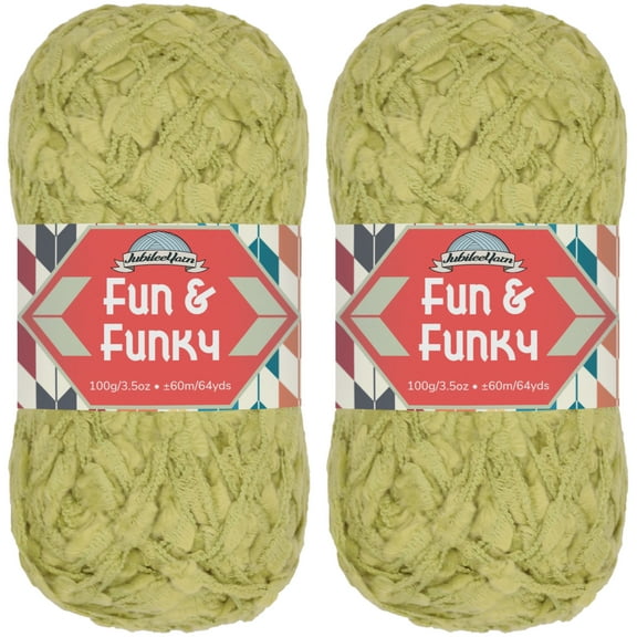 JubileeYarn Fun and Funky Yarn - Bamboo Chunky Weight - Lime Ice - 2 Skeins