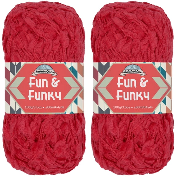 JubileeYarn Fun and Funky Yarn - Bamboo Worsted Weight - Scarlet - 2 Skeins