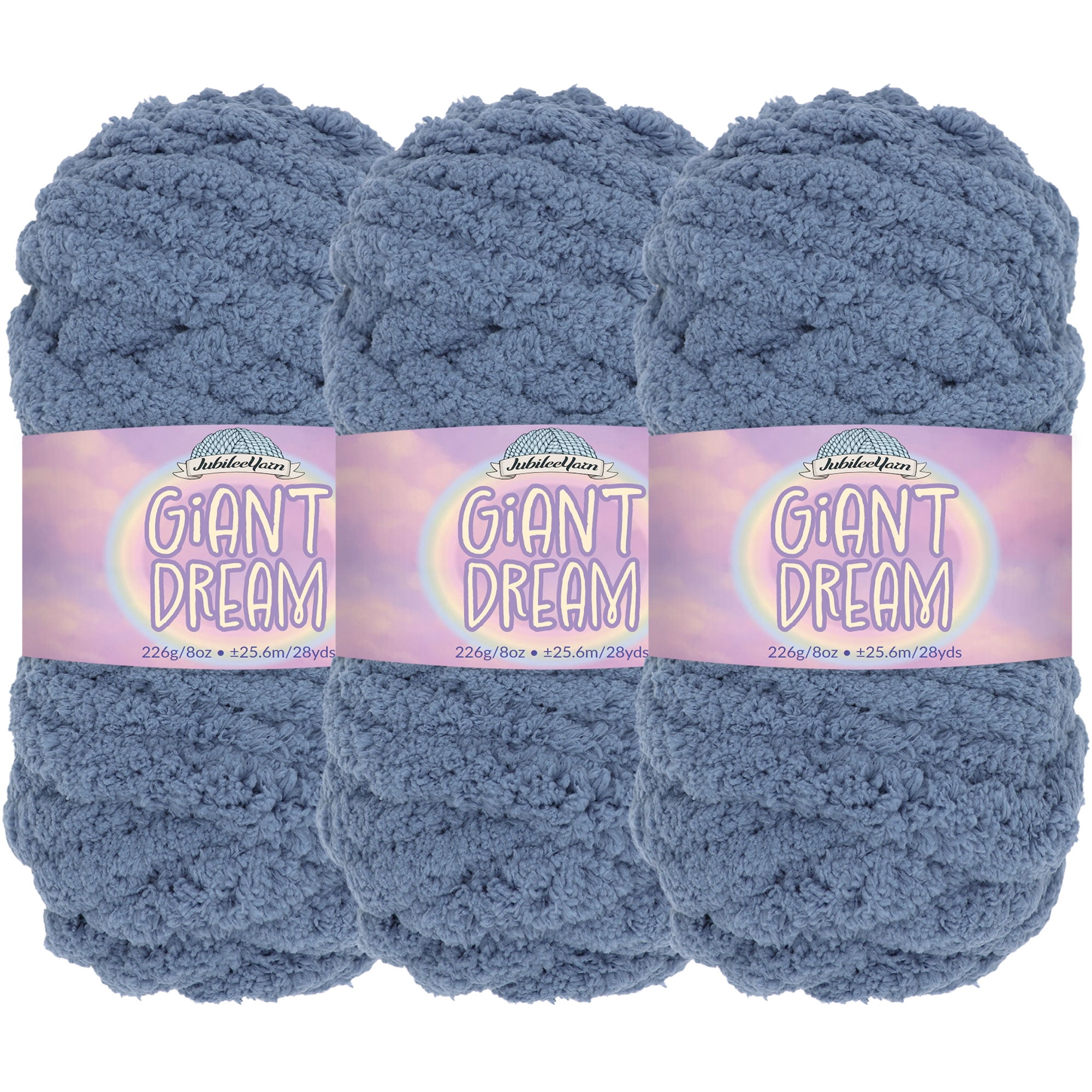 JubileeYarn Giant Dream Yarn - Jumbo Polyester - 226g/Skein - Euphoria - 3 Skeins