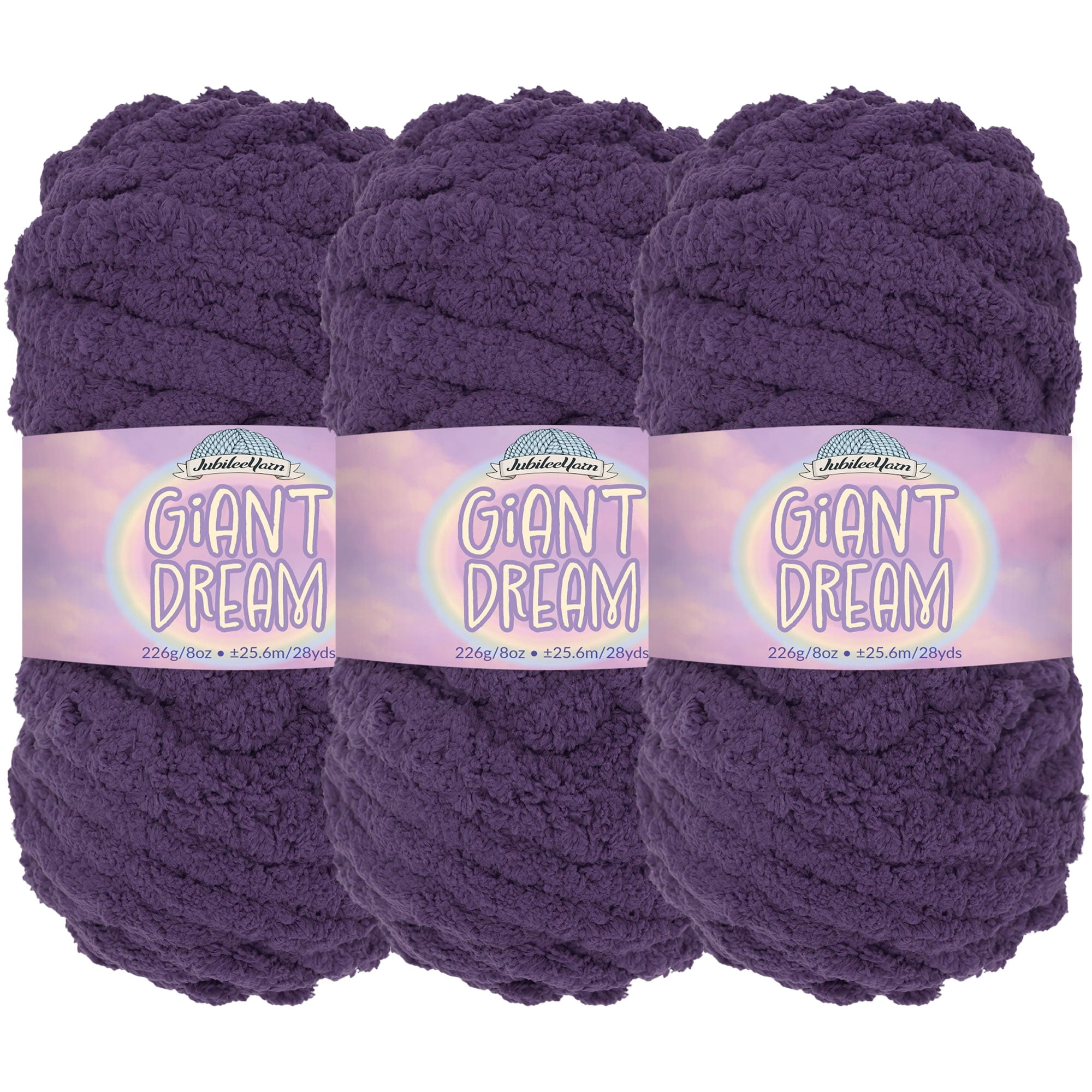 JubileeYarn Giant Dream Yarn - Jumbo Polyester - 226g/Skein - Fantasy - 3 Skeins