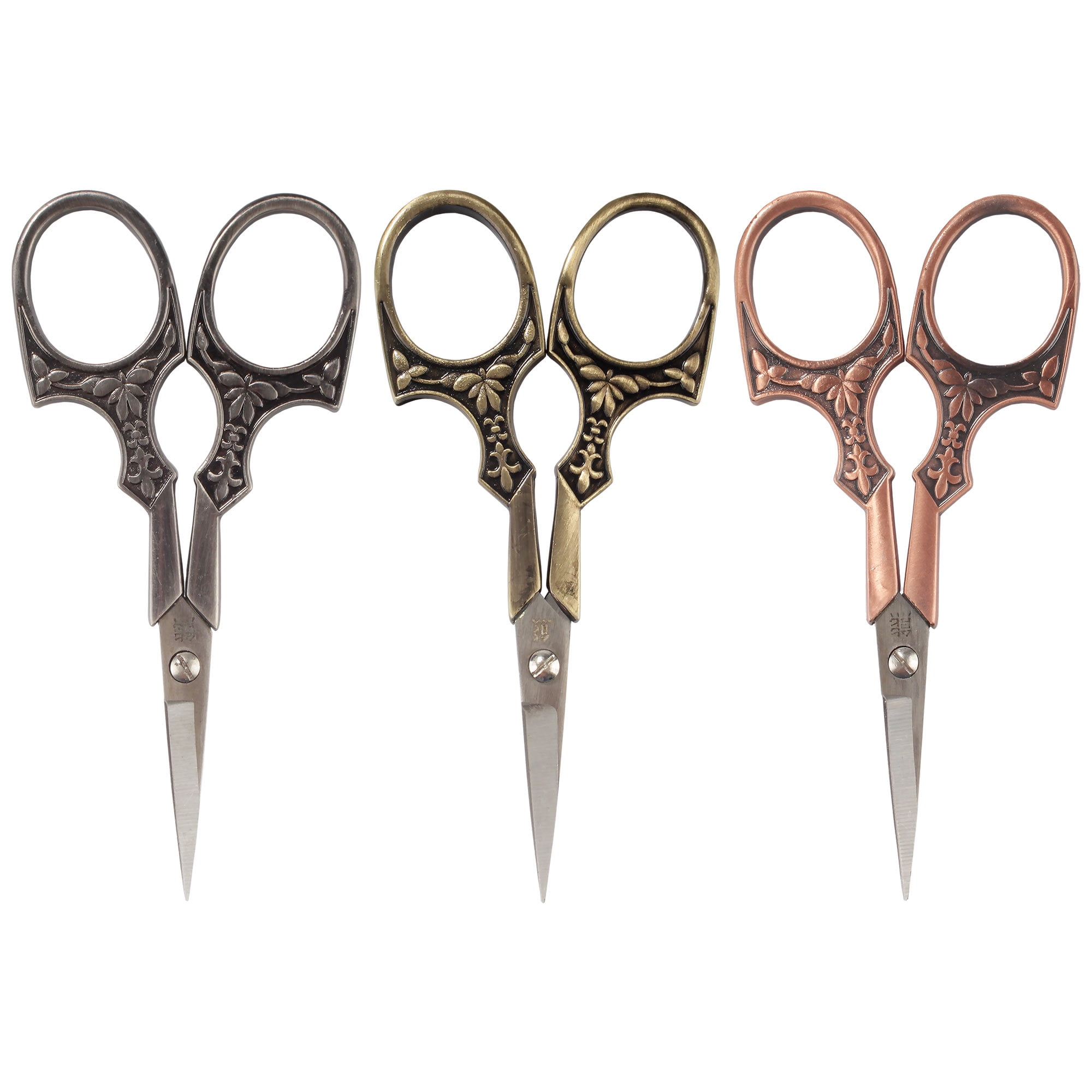 JubileeYarn Heirloom Craft Embroidery Scissors w/ Decorative Cast Antique Look Handles - cs03 Assortment