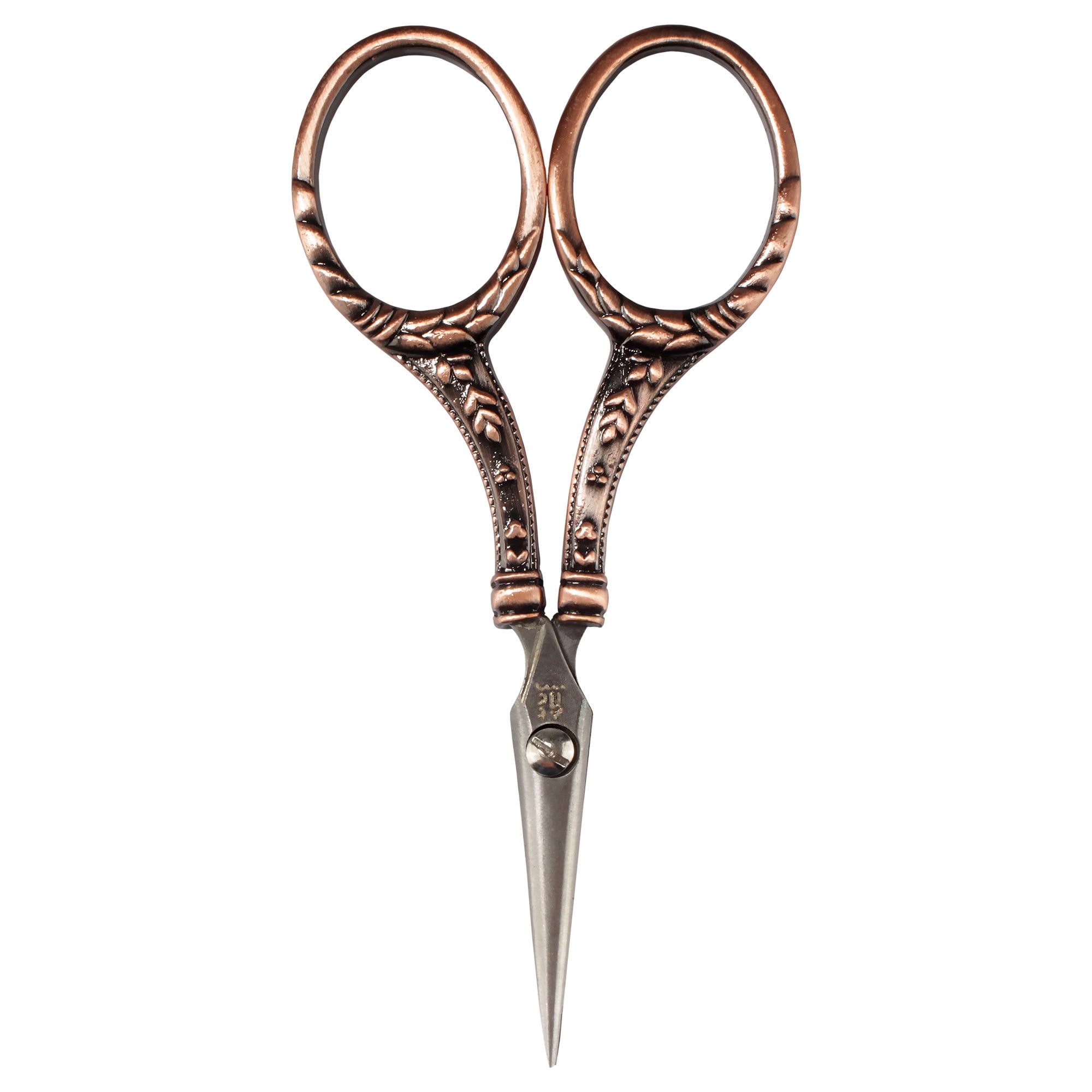 JubileeYarn Heirloom Craft Embroidery Scissors w/ Decorative Cast Floral Handles - Copper