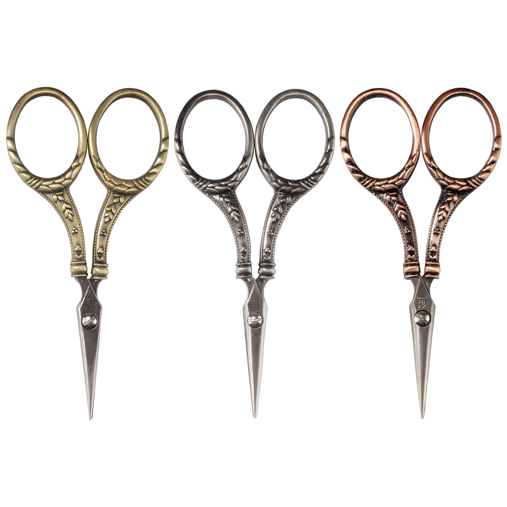 JubileeYarn Heirloom Craft Embroidery Scissors w/ Decorative Cast Floral Handles - cs02 Assortment