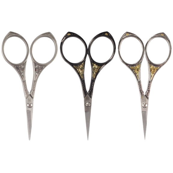 JubileeYarn Heirloom Craft Embroidery Scissors w/ Decorative Cast Handles Sun Motif - cs04 Assortment