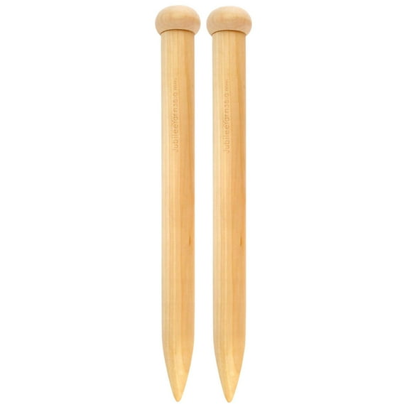 JubileeYarn Jumbo Birch Knitting Needles - US 85 (35mm) - 16" long - 1 pair