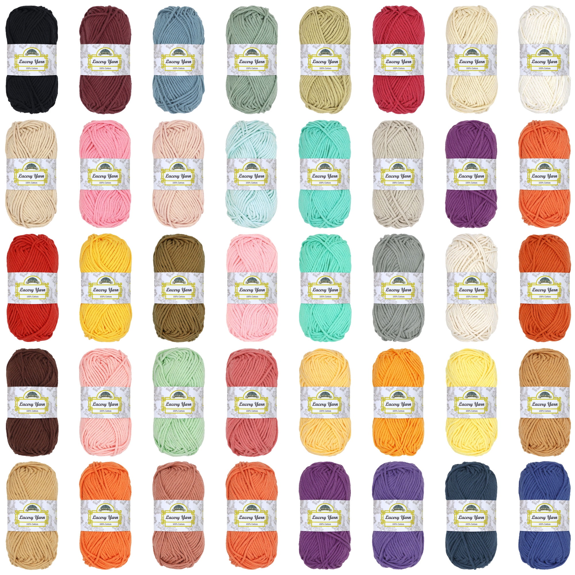 JubileeYarn Lacery Yarn - Bulky Weight Cotton - 100g/Skein - Variety Pack - 4 Skeins