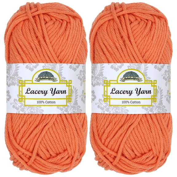 JubileeYarn Lacery Yarn - Chunky Cotton - 100g/Skein - Light Orange - 2 Skeins
