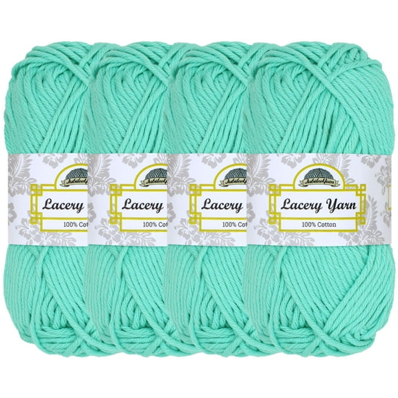 JubileeYarn Lacery Yarn - Chunky Cotton - 100g/Skein - Marina Green - 4 Skeins